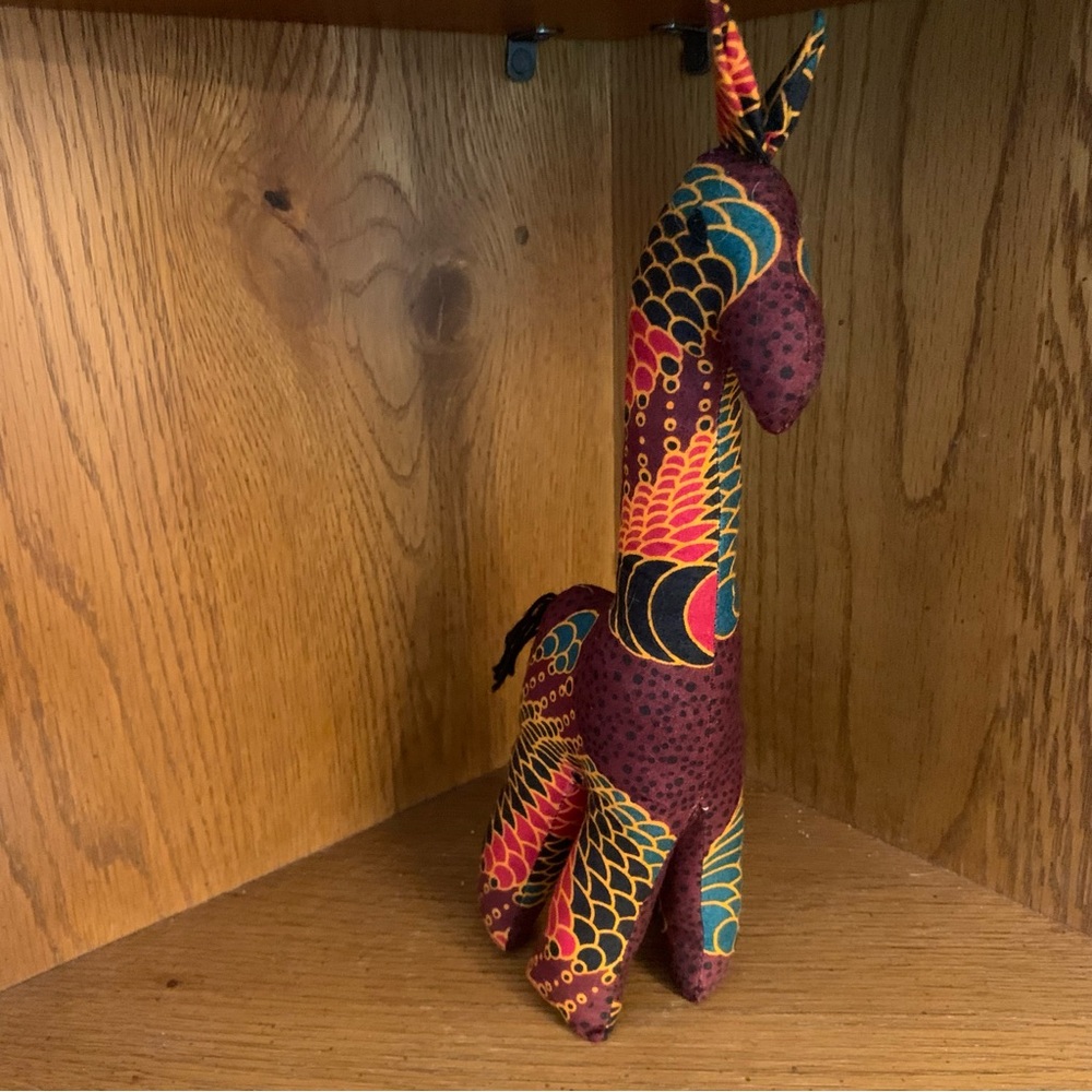 Handcrafted Artisan Kitenge East African Stuffed Giraffe